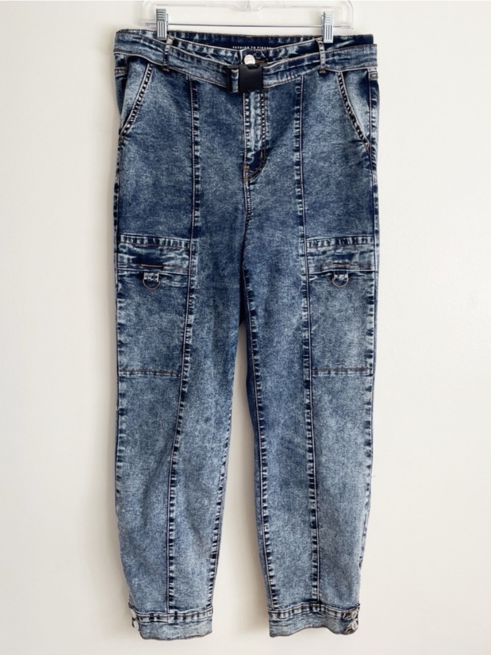 Fashion To Figure Plus Size Jeans Cargo Utility Carpenter High Rise Skinny Sz 16 — image 2 of 8